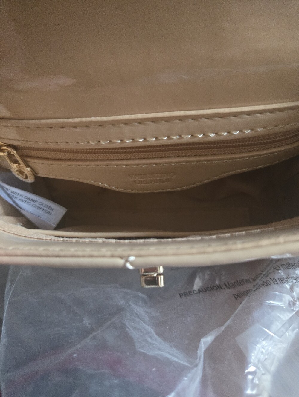 Valentino Orlandi Beige Patent Quilted Mini Bag - Picture 6 of 6